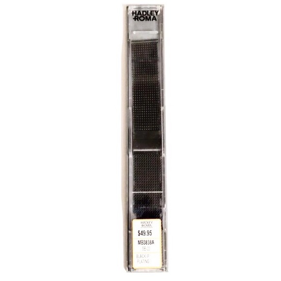 Hadley Roma Black Mesh Design Watch Strap - Picture 7 of 8